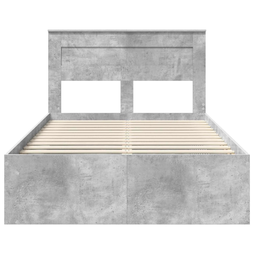 Struttura del letto Grigio Concretè 135 x 190 cm Pino massello