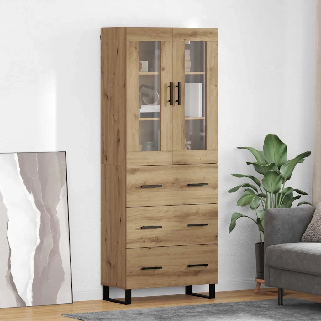 Credenza 2 pcs Rovere artigianale Legno multistrato 3415996