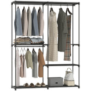 Armadio a sbarre mobile con ripiani ¨C Minimal ¨C 142x43x185 cm nero