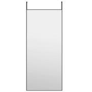 Specchio da Porta Nero 40x100 cm in Vetro e Alluminio