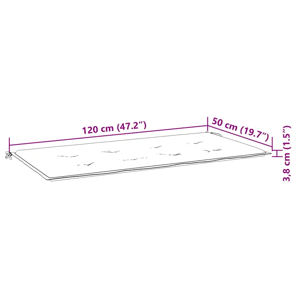 Panca da Giardino con Cuscino 120 cm in Bambù 3063881