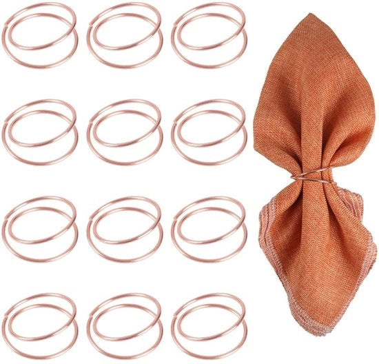 12 Servetringhe a Spirale in Metallo per Feste e Cene