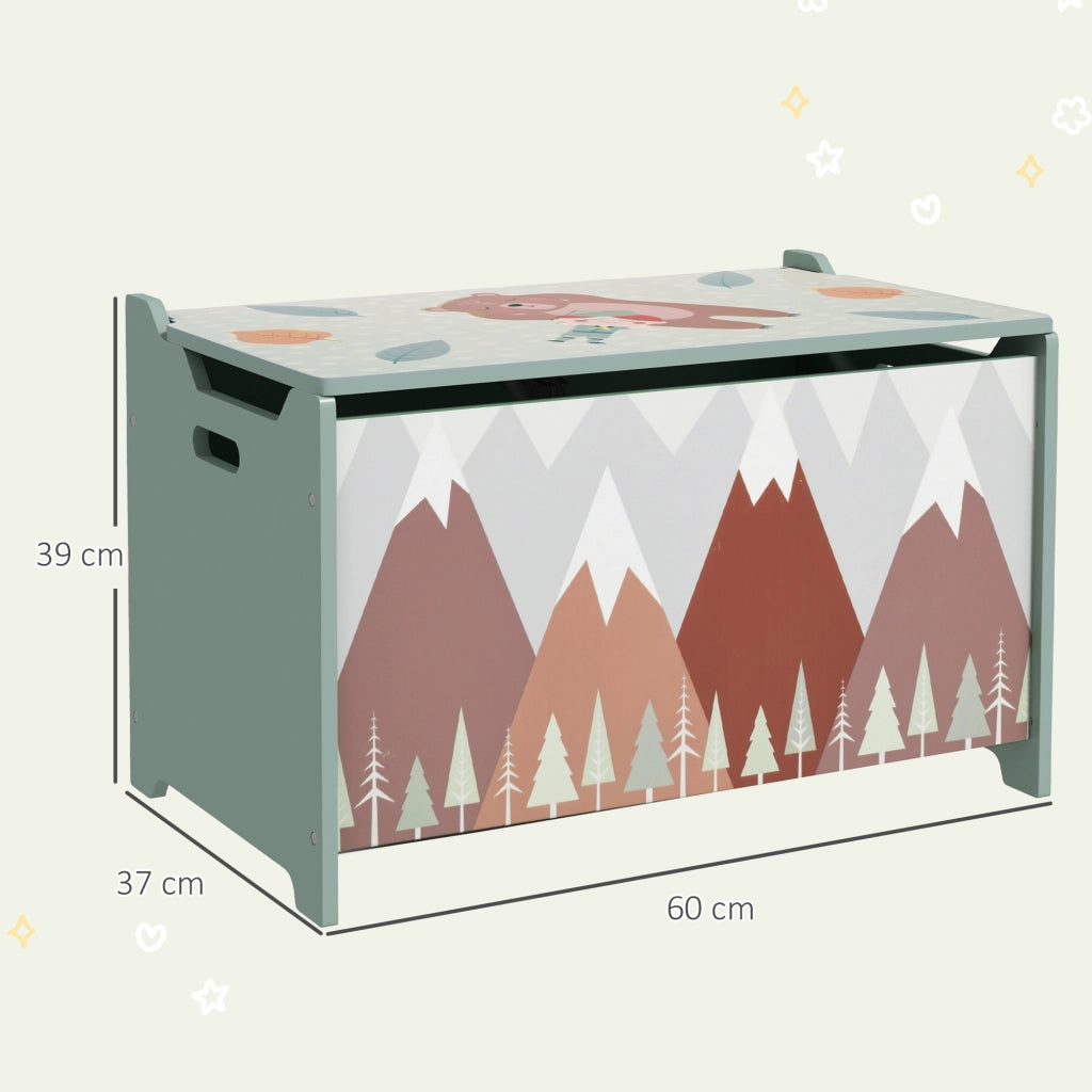 Casetta Giocattoli con Coperchio ¨C Zephmum ¨C Verde 60x40x30