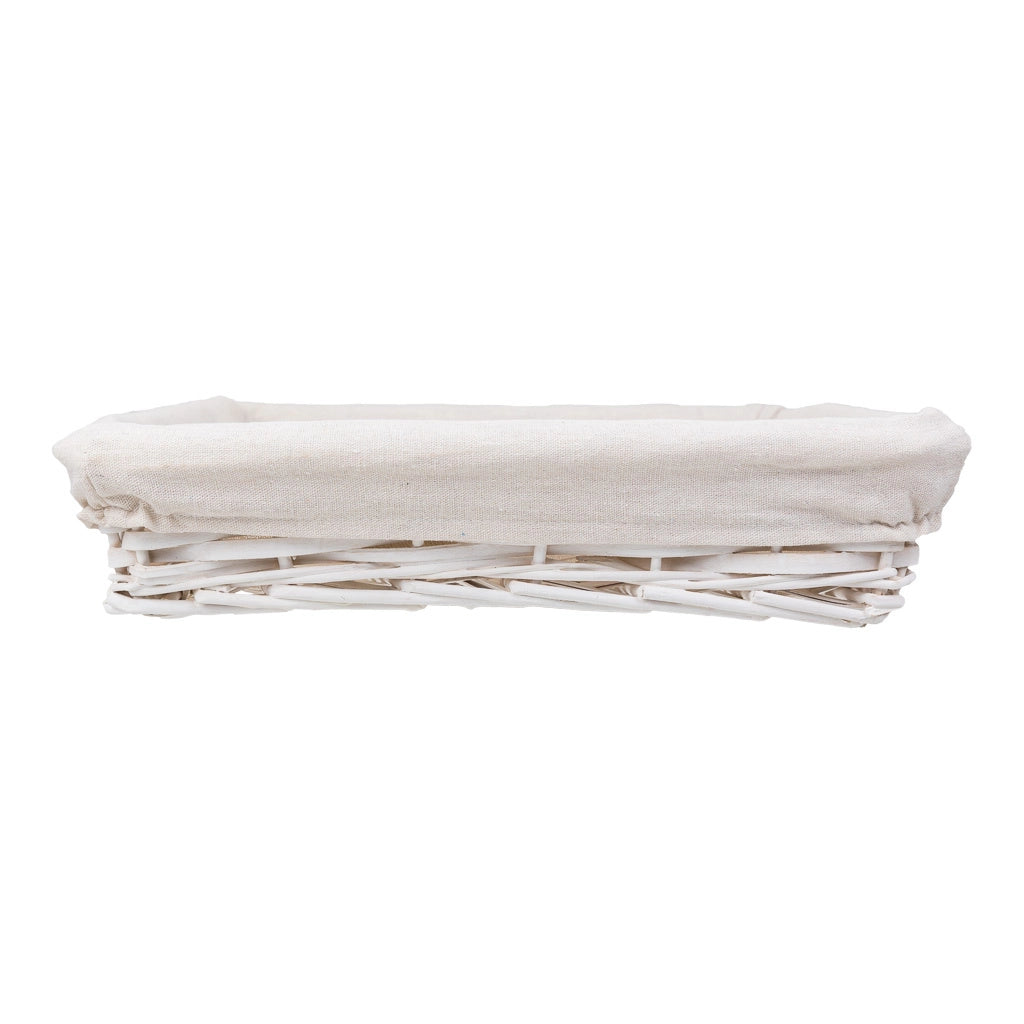 Vassoio in vimini bianco 50x40x08h