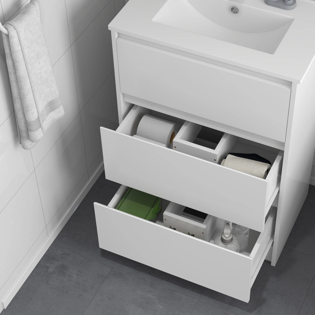 Mobile Bagno con Lavabo ¨C zephmum ¨C 61x37x88 Bianco