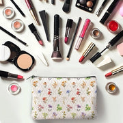 Set di borse per trucco 4 pezzi - Borse fiorite - Borse da toeletta per viaggio per donne - Telaio in plastica - Cerniera a rullo - 15 x 23 cm