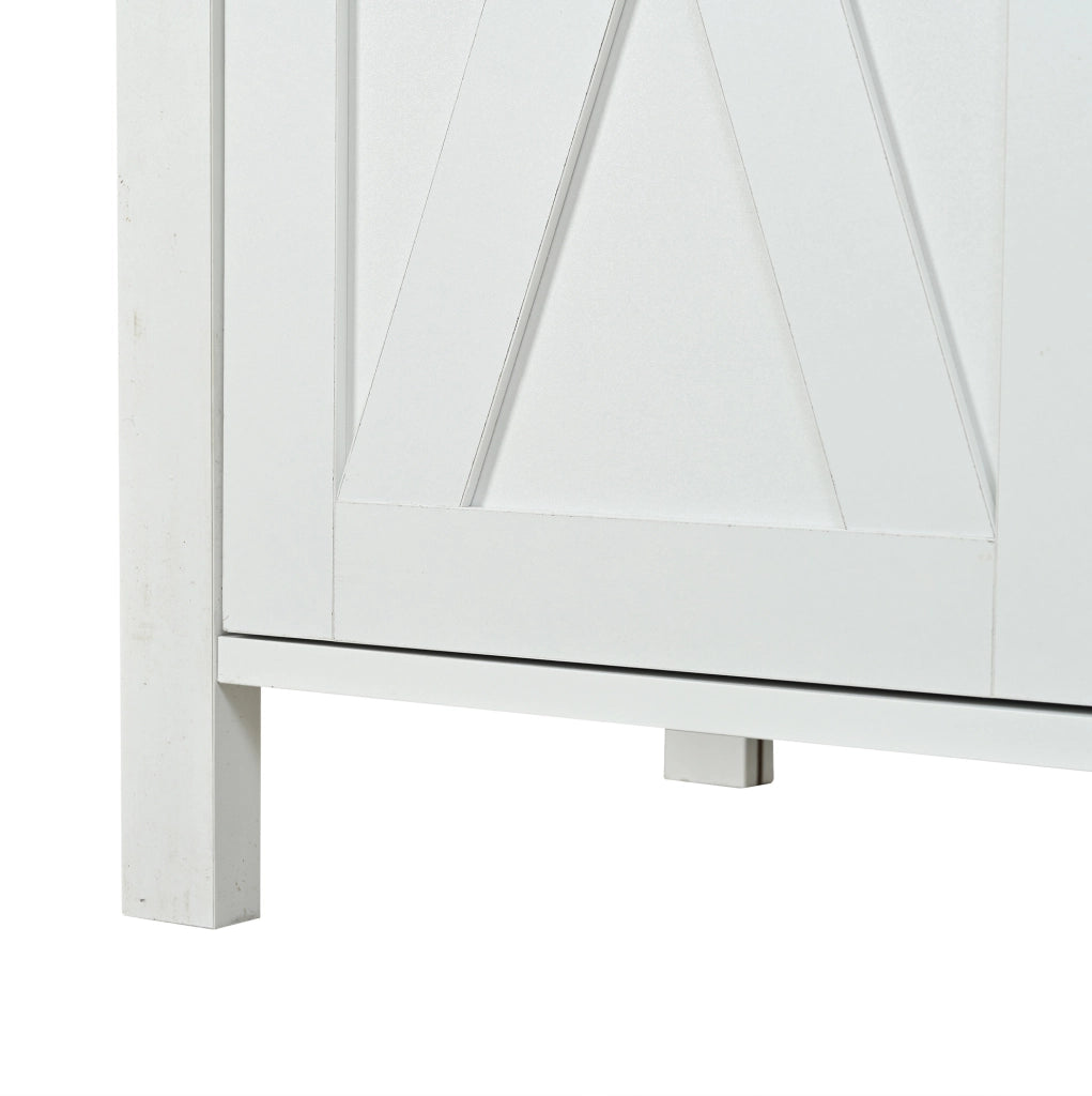 Credenza bianca 140x40x78 cm con 4 ante; 2 ripiani interni regolabili; in MDF