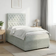 Letto box spring con materasso Grigio Chiaro 120 x 190 cm 3454559