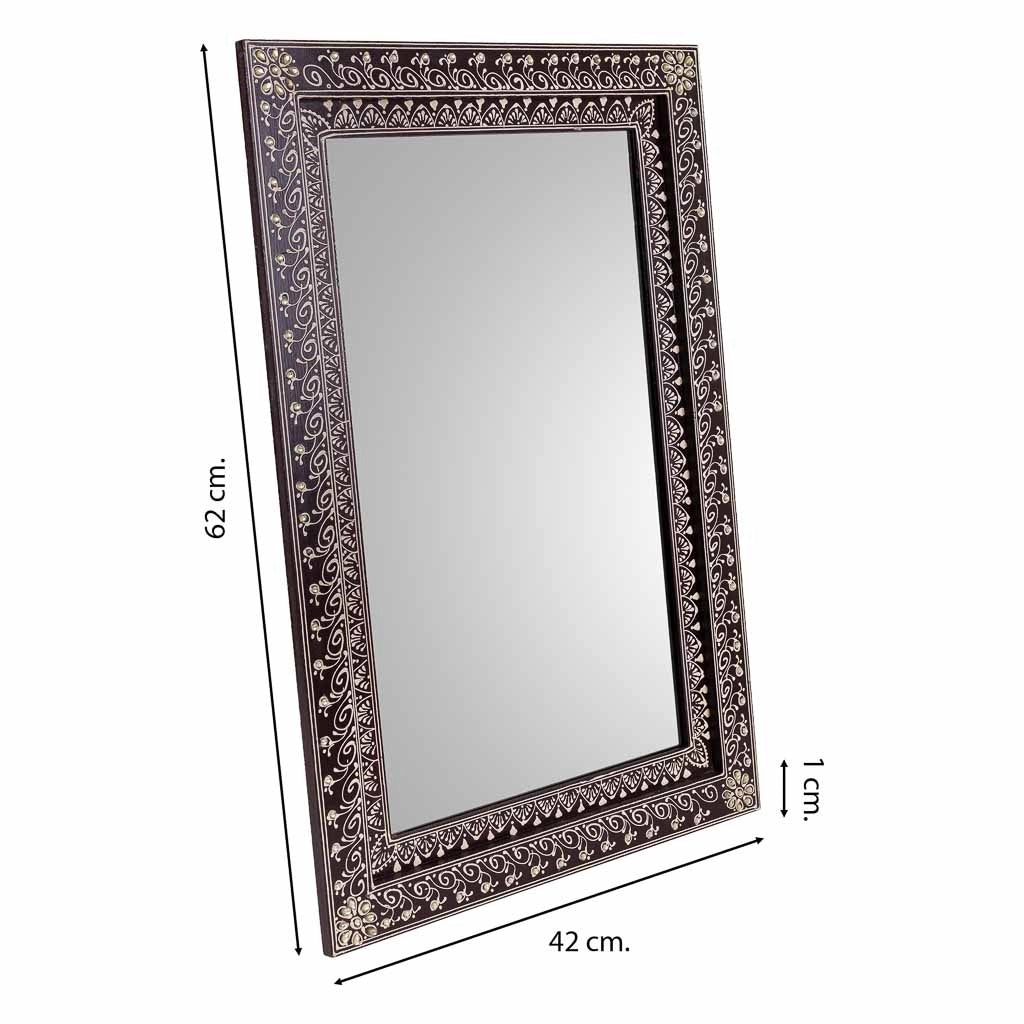 Specchio in legno grigio 42x1x62h