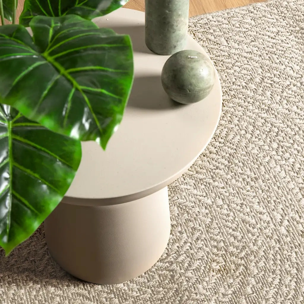 Tappeto del soggiorno | Tappeto ZIZUR Crema 80x150 cm Aspetto Iuta Interni ed Esterni