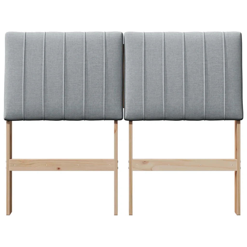 Testiera | Testata imbottita Grigio chiaro 120 cm Pino massello