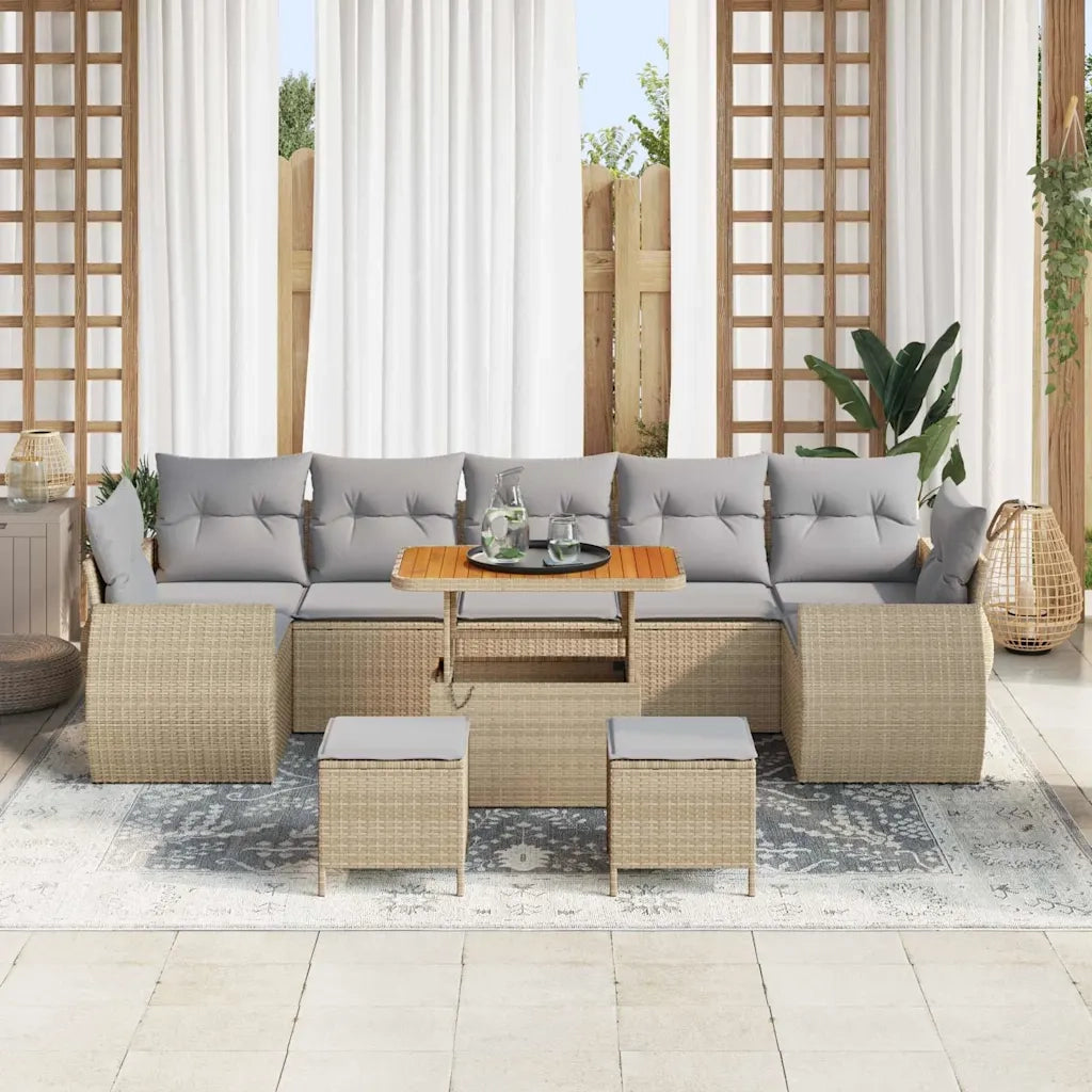 Set Divano da Giardino 10 pcs Beige polyrattan 3361862