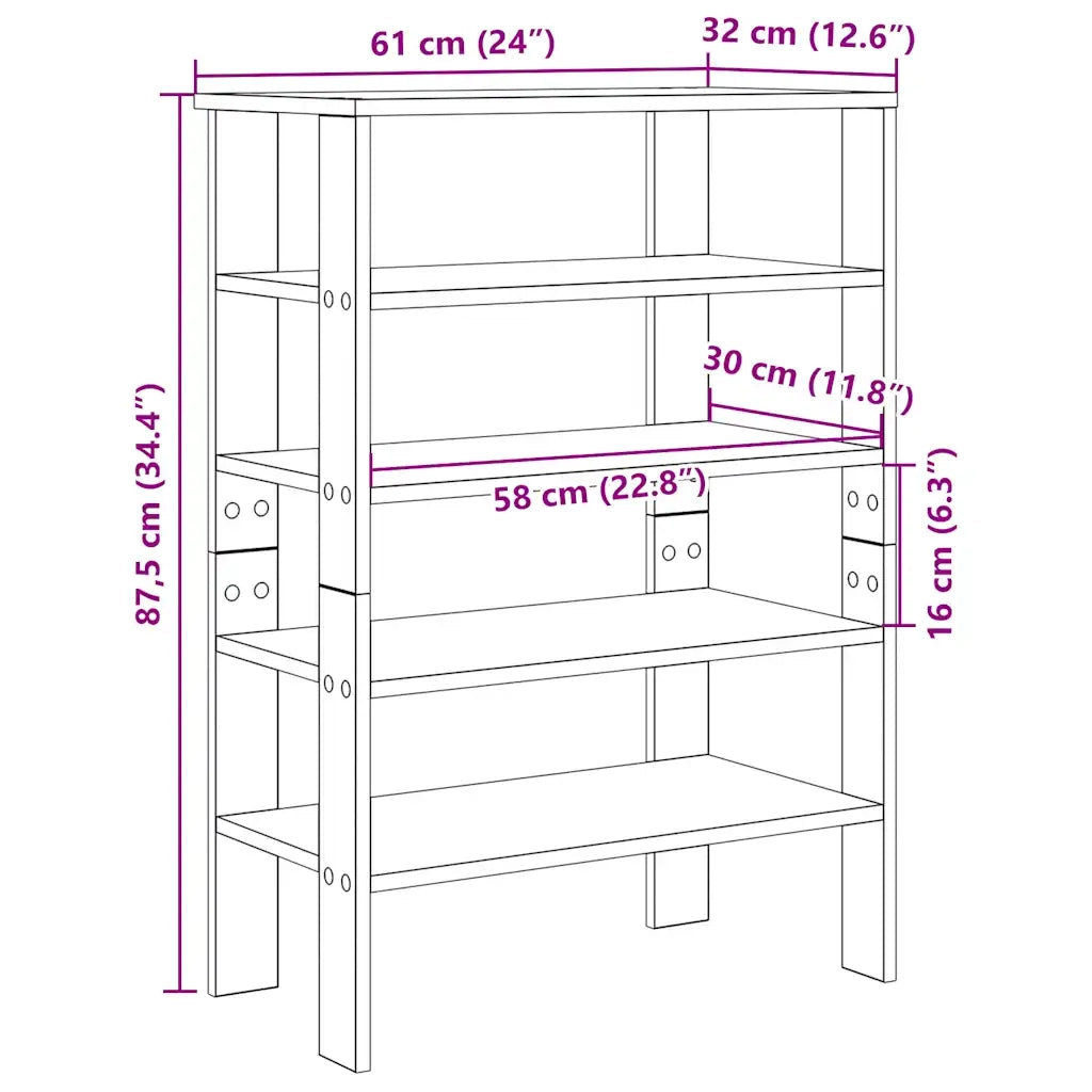 Scarpiera | Mobile per scarpe Rovere Fumo 61x32x87,5 cm in Legno Multistrato
