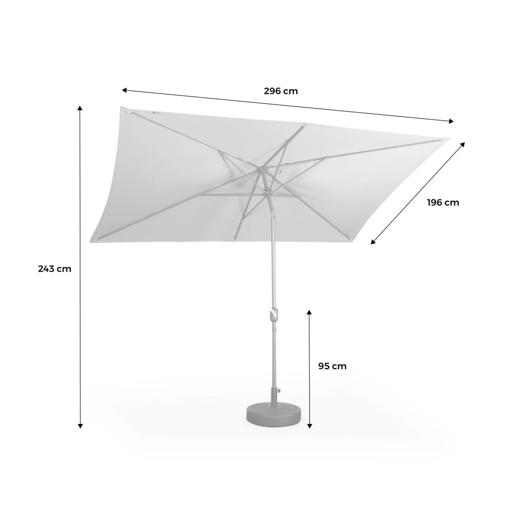 Ombrellone rettangolare, 2x3m, turchese