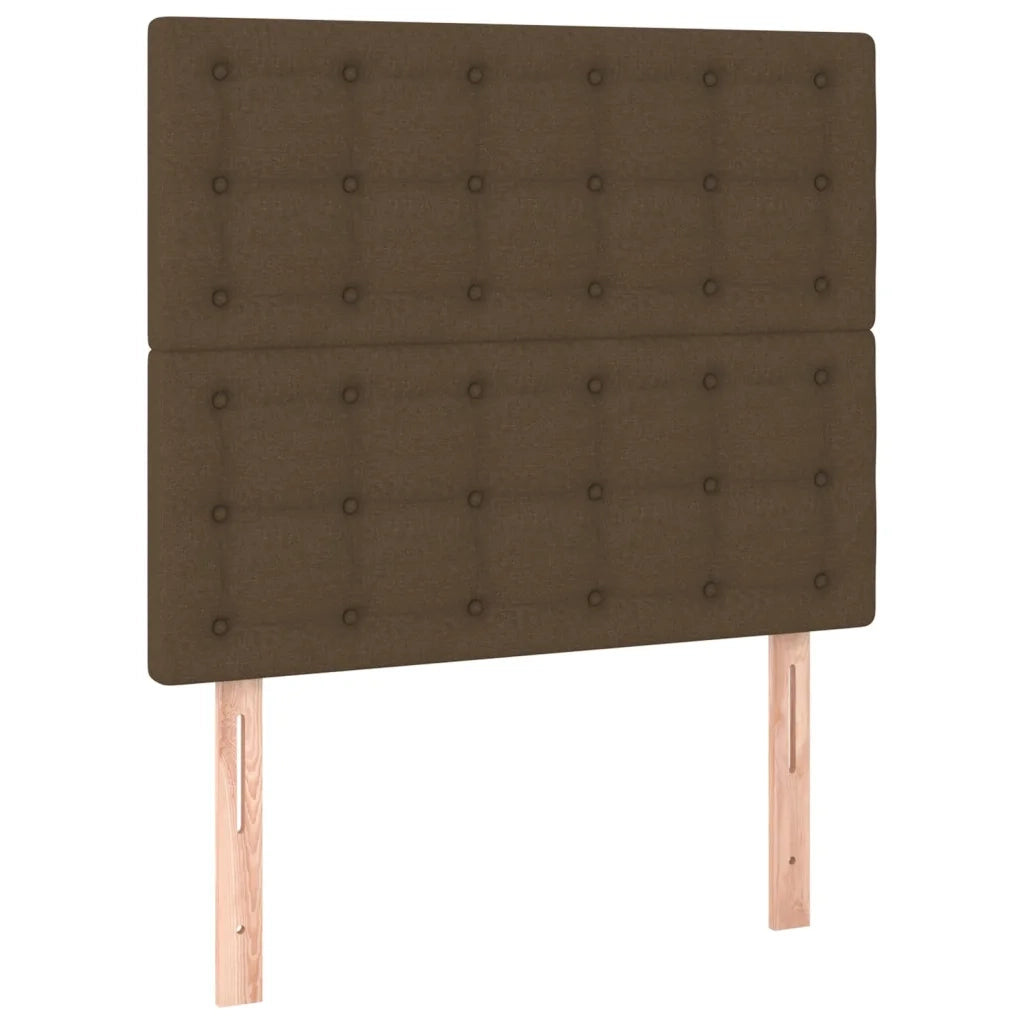 Testiera-Testata-Testiera Decorativa Marrone Scuro 90x5x118/128 cm Tessuto 535166