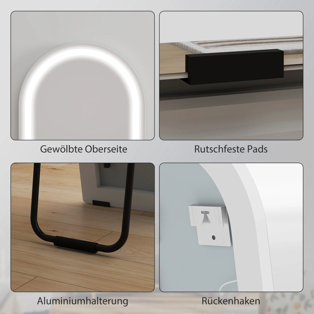 Specchio LED a tutto corpo ad arco ¨C Minimal ¨C 150x40cm bianco