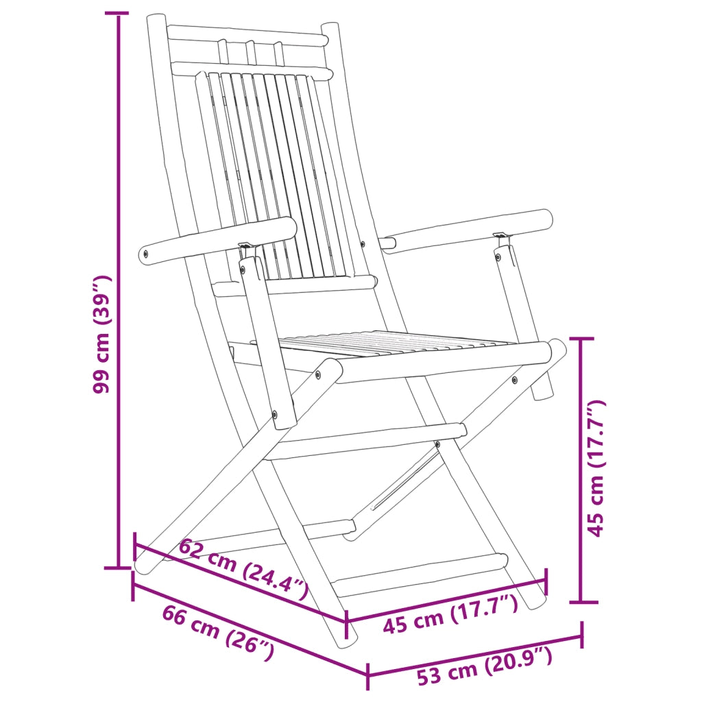Set da Pranzo da Giardino 5 pz in Bambù 3278529