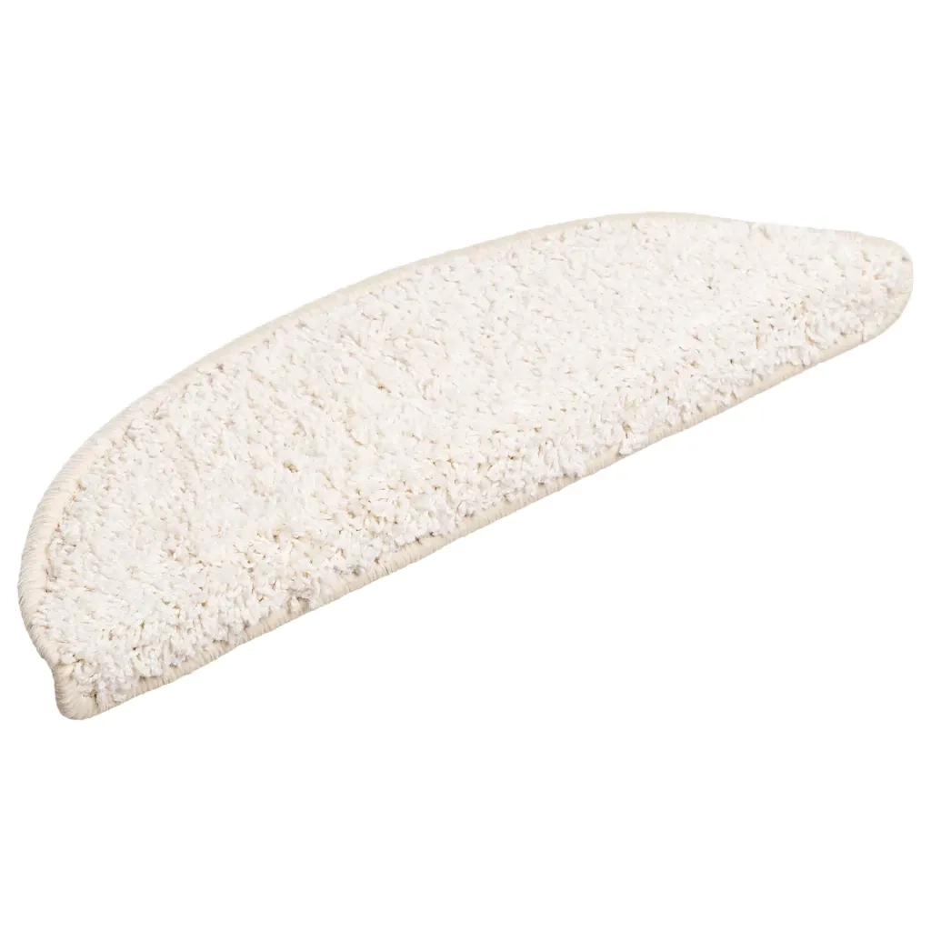 Tappetini per scale 15 pz | Gradini per Scale 56x17x3 cm Bianco Semicircolari