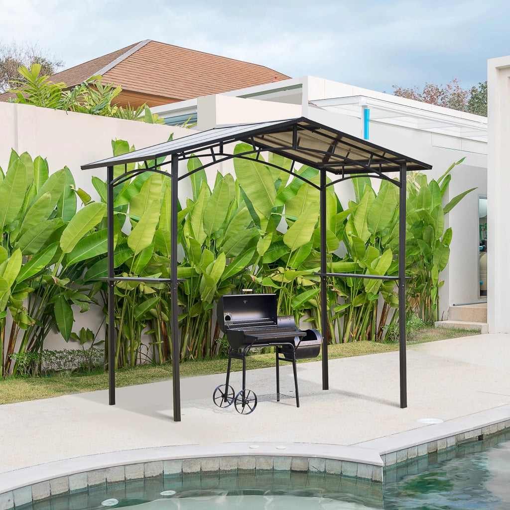 Pavillon da giardino ¨C Minimal ¨C 2,5x1,5 m nero metallo policarbonato