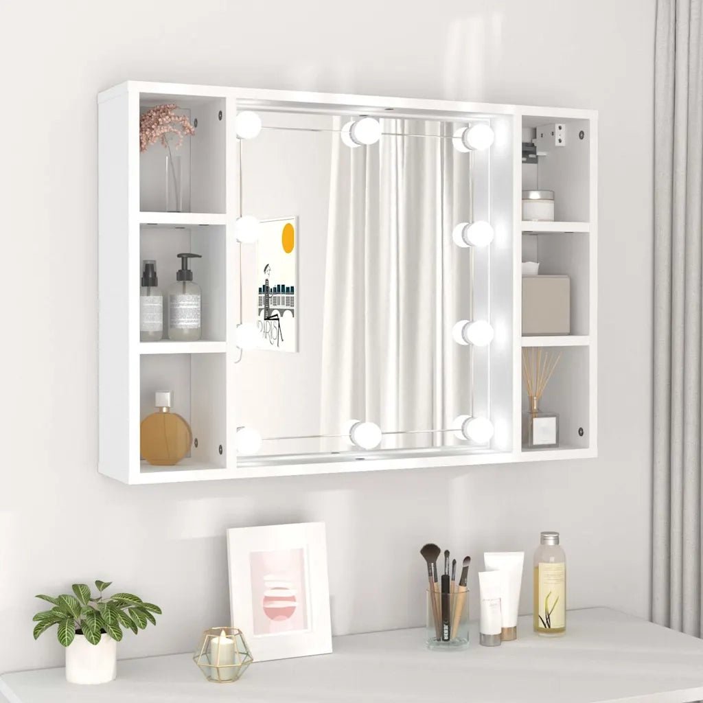 Mobile a Specchio con LED Bianco 76x15x55 cm 808855