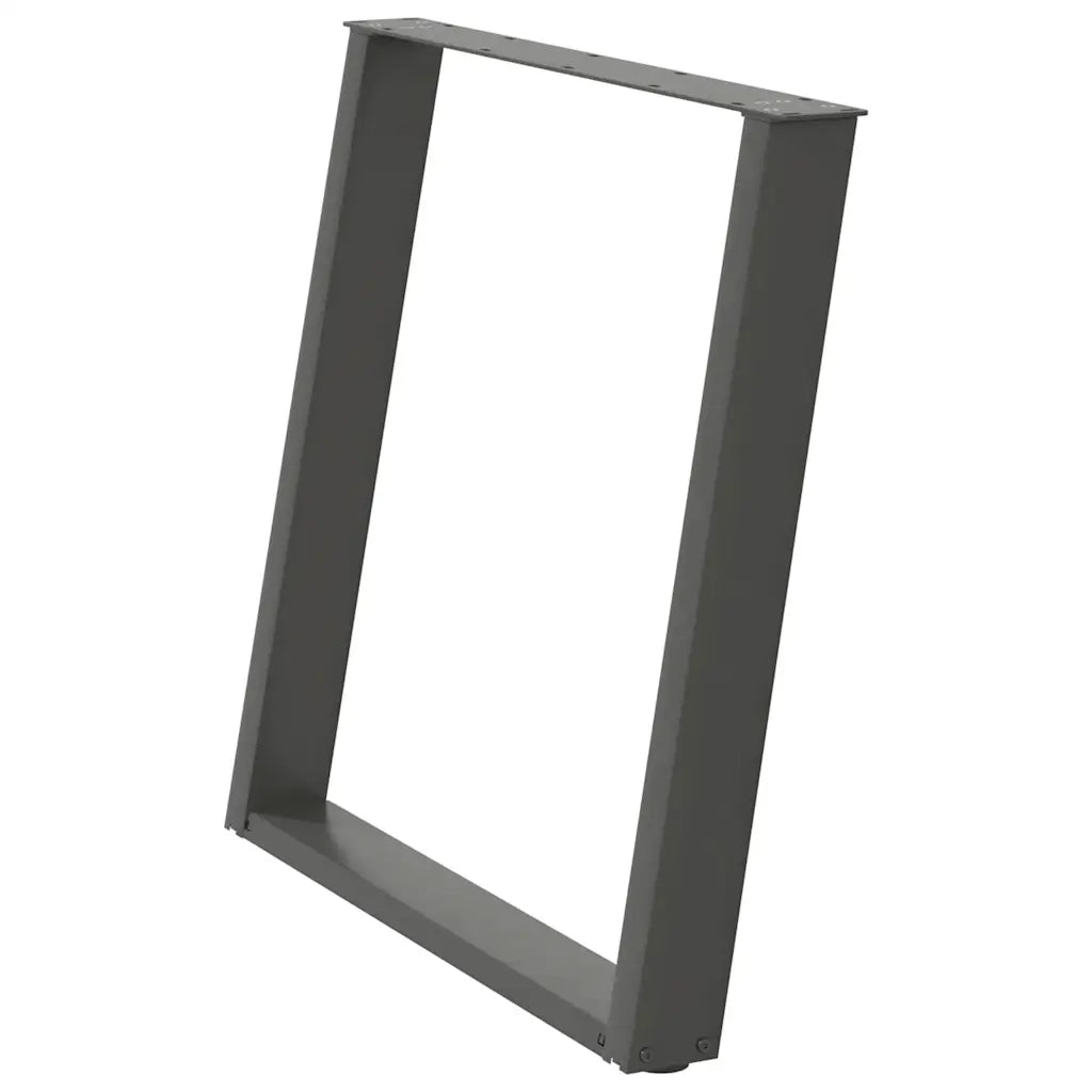 Gambe per tavolo da pranzo a forma di U 2 pz Antracite 70x(72-73) cm Acciaio 4012794