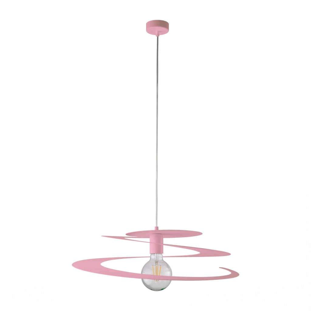 Sospensione Spring 1 Luce Rosa Altezza Regolabile Luceart Design