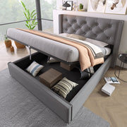 letto imbottito cotone grigio 140x200 cm