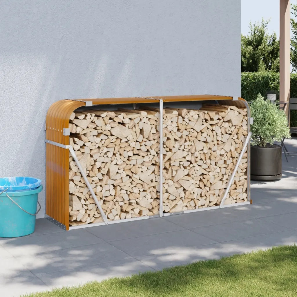 Portaceppi Effetto Legno 180x45x100 cm in Acciaio Zincato CFW5502119