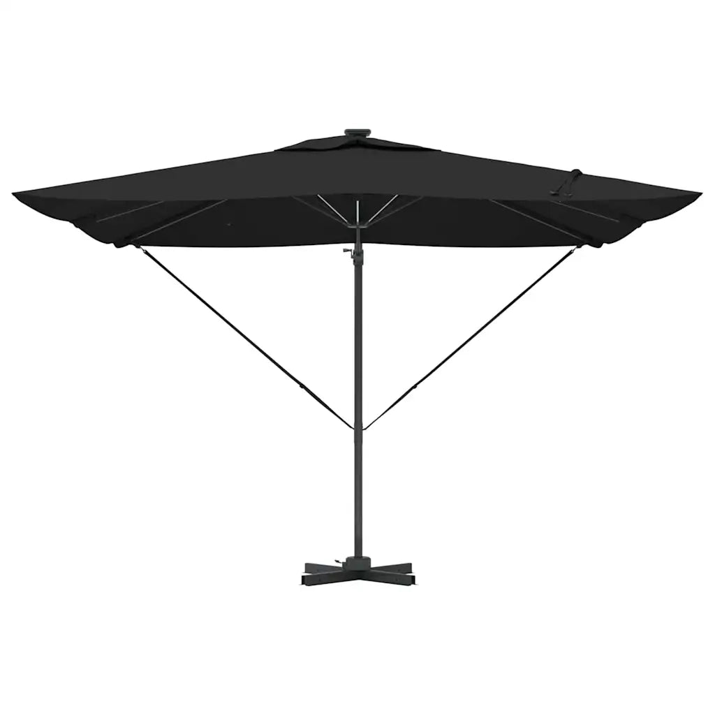 Ombrellone-Ombrello da giardino Nero 286 x 284 x 270 cm Alluminio e Poliestere