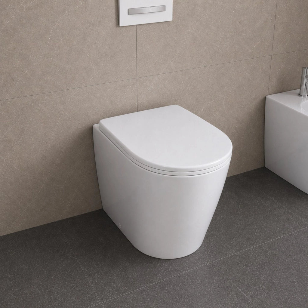 Vaso wc ceramica serie giunone a pavimento bianco lucido filo parete *** accessori senza fissaggi, confezione 1