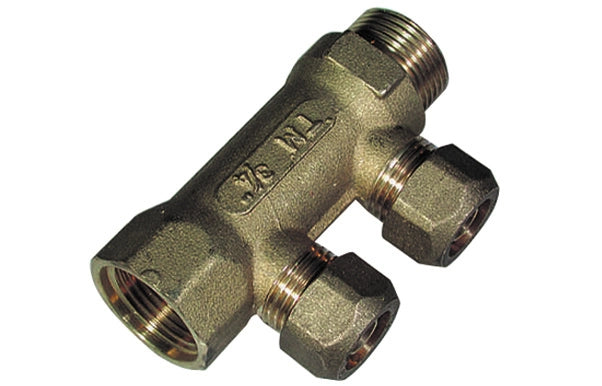 COLLETTORE MF DA 3/4    2 VIE PER COBRA-PEX- 3/4 x 18- TIEMM- pezzi 1