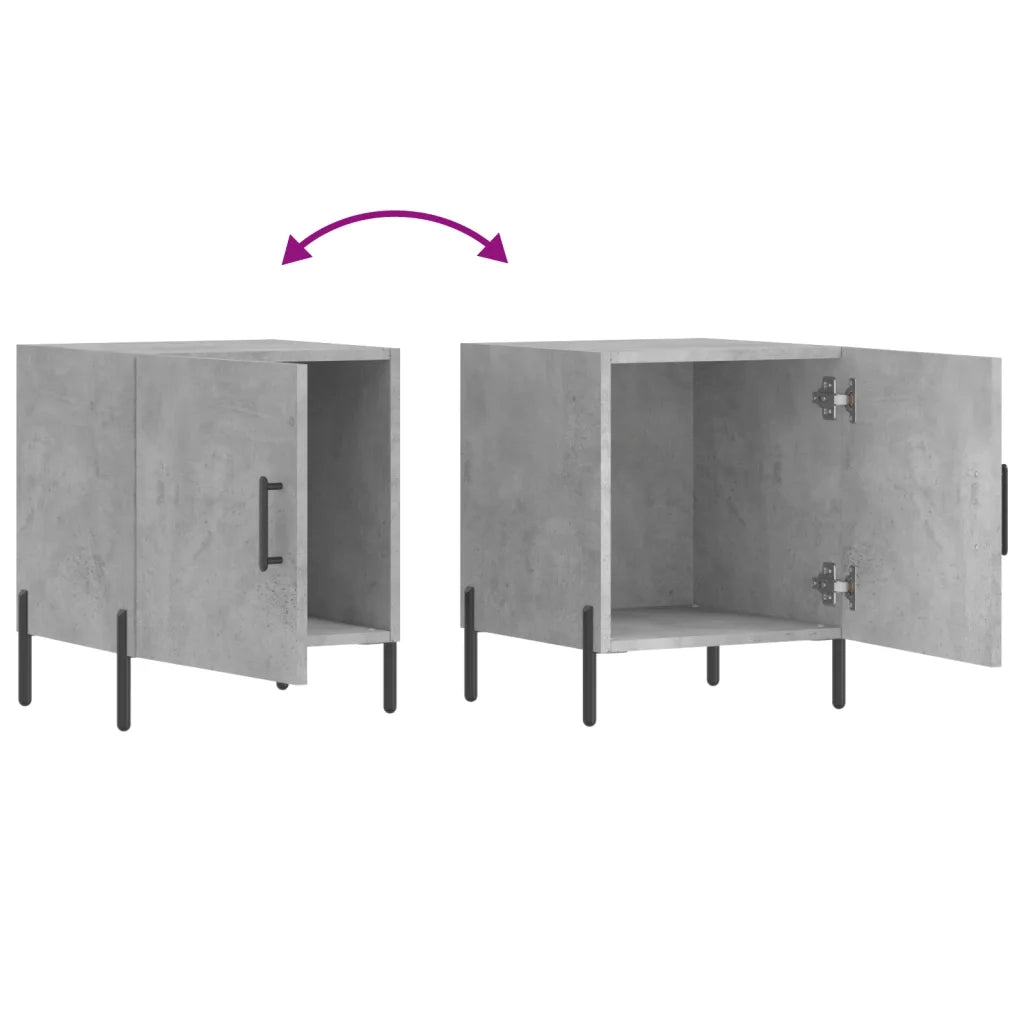 Comodini 2 pz-Set di 2 Tavolino da notte Grigio Cemento 40x40x50 cm in Legno Multistrato 896216