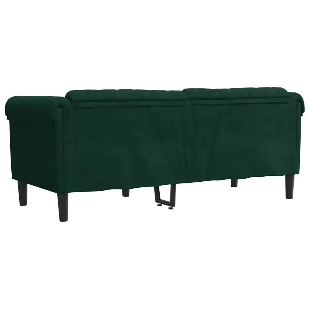 Divano a 2 Posti-Sofa 2 Posti Verde Scuro in Velluto