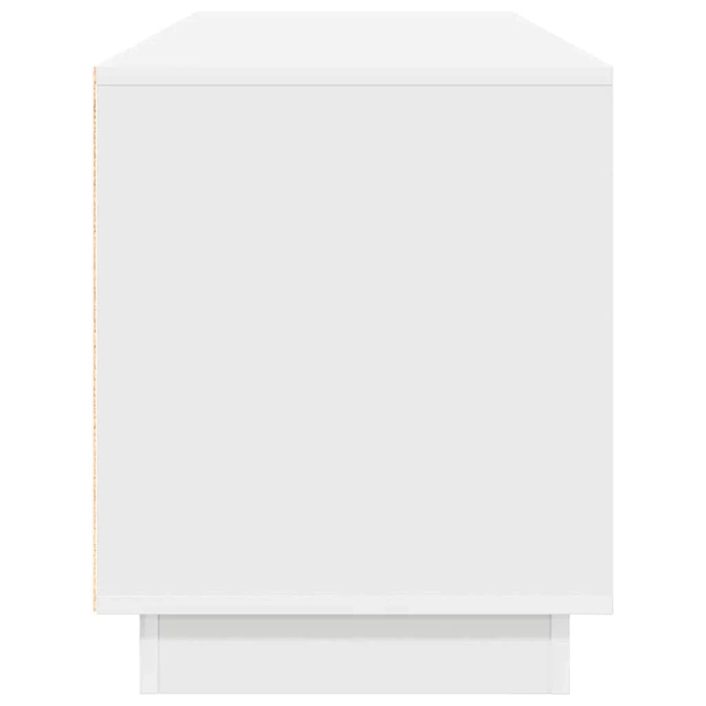 Mobile porta TV dal design moderno con pratico spazio di archiviazione e luci a LED 160,5 x 41 x 50 cm legno bianco 02_0055830