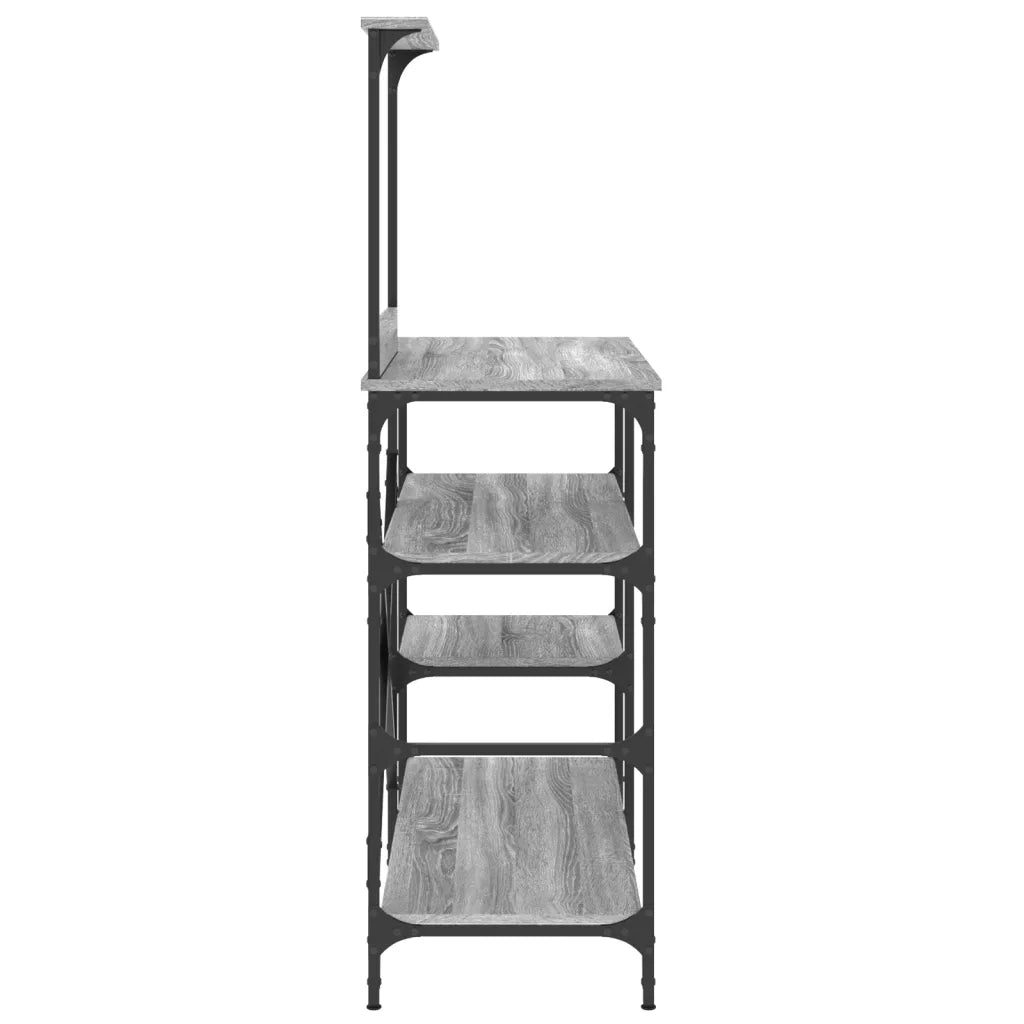 Mobile Cucina Grigio Sonoma 90x40x132 cm Multistrato e Metallo 845419