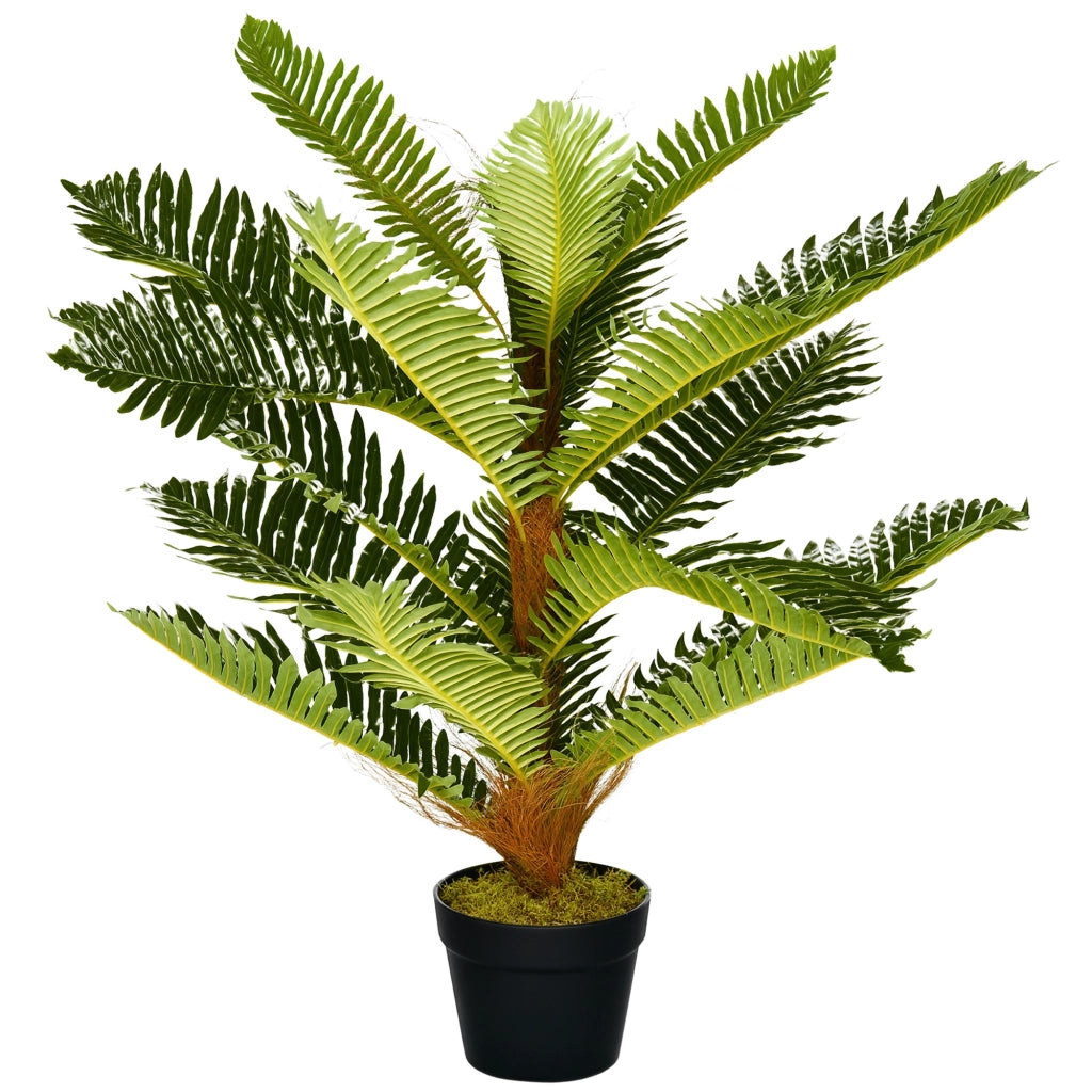 Pianta Palma Artificiale 18 Foglie ¨C zephmum ¨C Verde 85 cm con Vaso