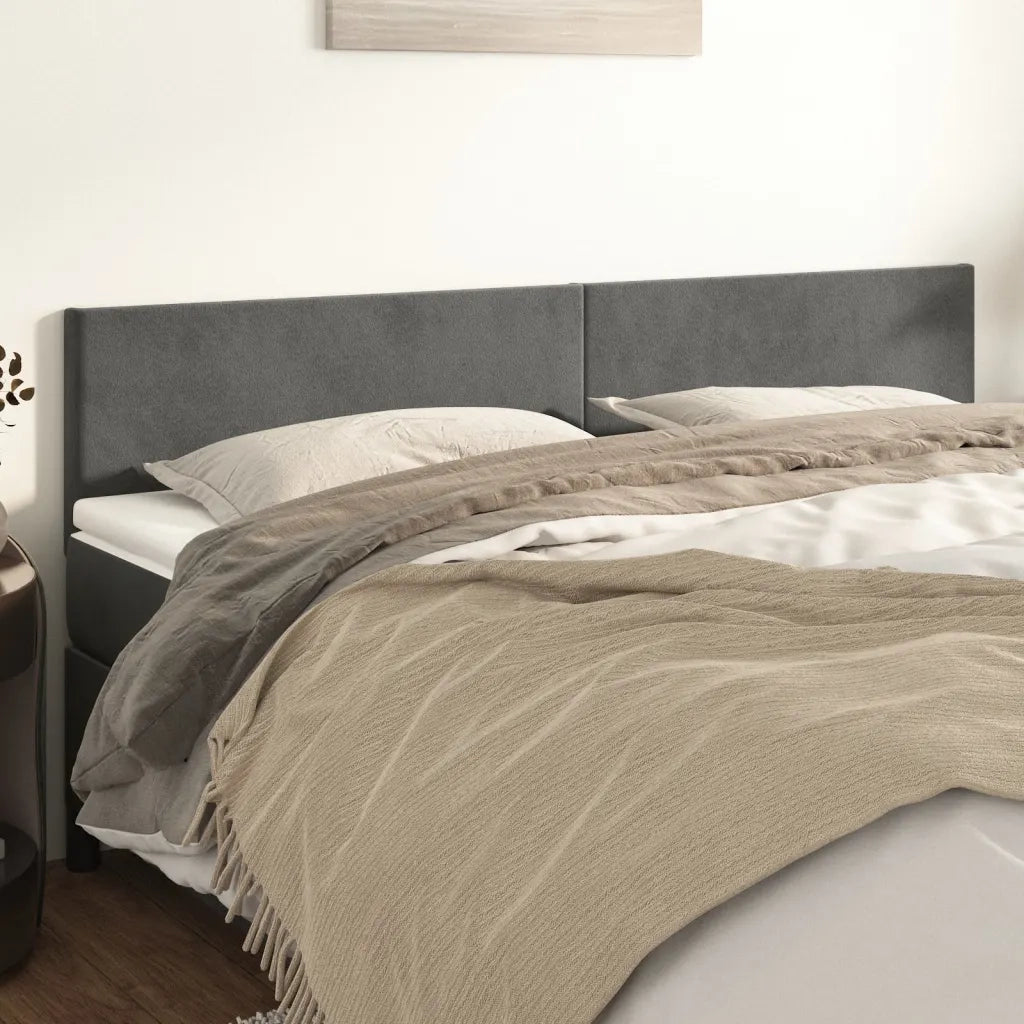 Testiera | Testata Grigio Scuro 200x5x78/88 cm in Velluto