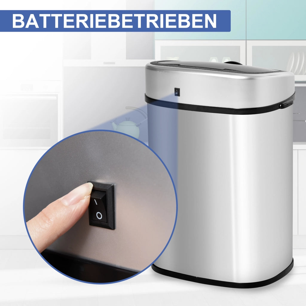 Bidone con sensore 48L ¨C zephmum ¨C acciaio inox argento