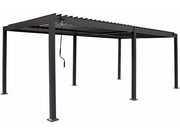 Pergola bioclimatica autoportante Kensington in alluminio - 3 x 6 m - Grigio