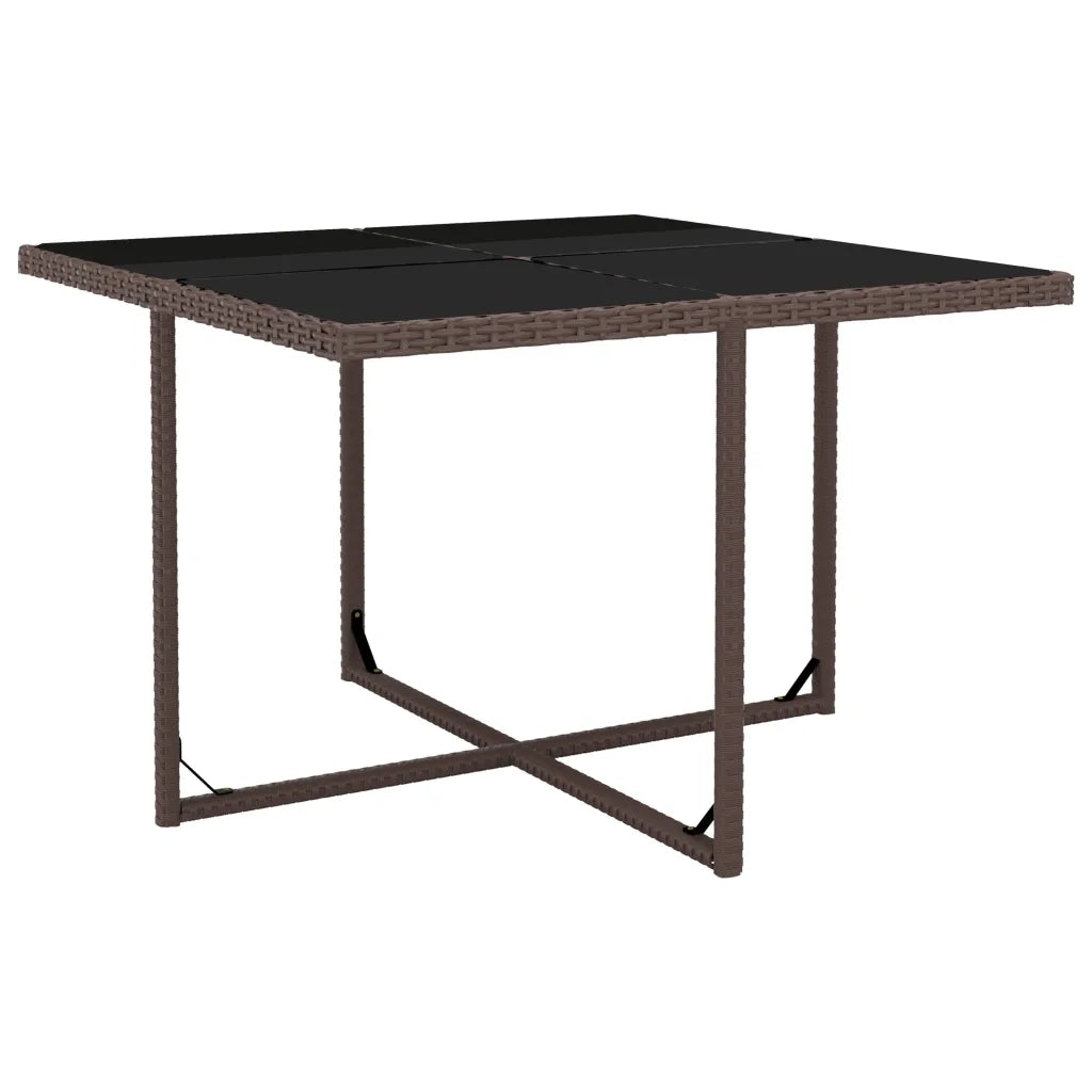 Set da Pranzo da Giardino 9 pz con Cuscini Polyrattan Marrone 42544
