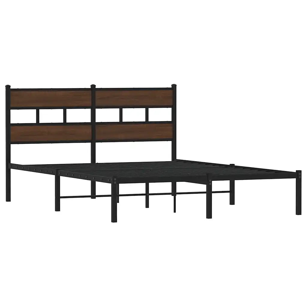 Giroletto senza Materasso con Testiera-Struttura Letto Rovere Marrone 140x200cm