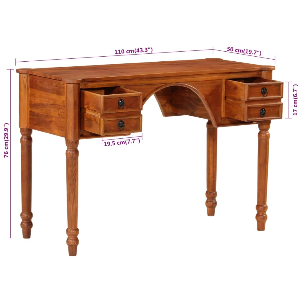 Scrivania con Cassetti 110x50x76 cm in Legno Massello di Acacia 356974