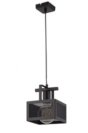 Lampada a sospensione industriale nera Albert E27 Sigma