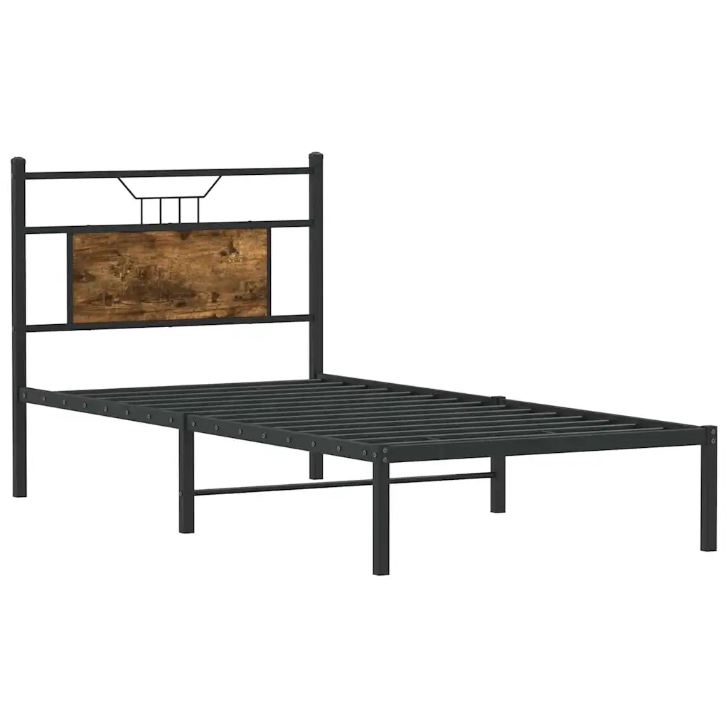 Giroletto senza Materasso-Struttura Letto Rovere Fumo 75x190 cm in Truciolato 526614