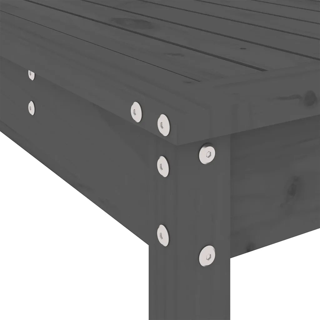 Set Bar da Giardino 3 pz Grigio in Legno Massello di Pino 3157795