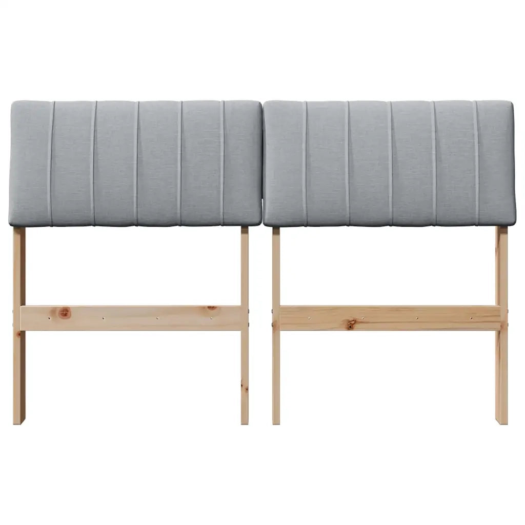 Testiera | Testata imbottita Grigio chiaro 120 cm Pino massello