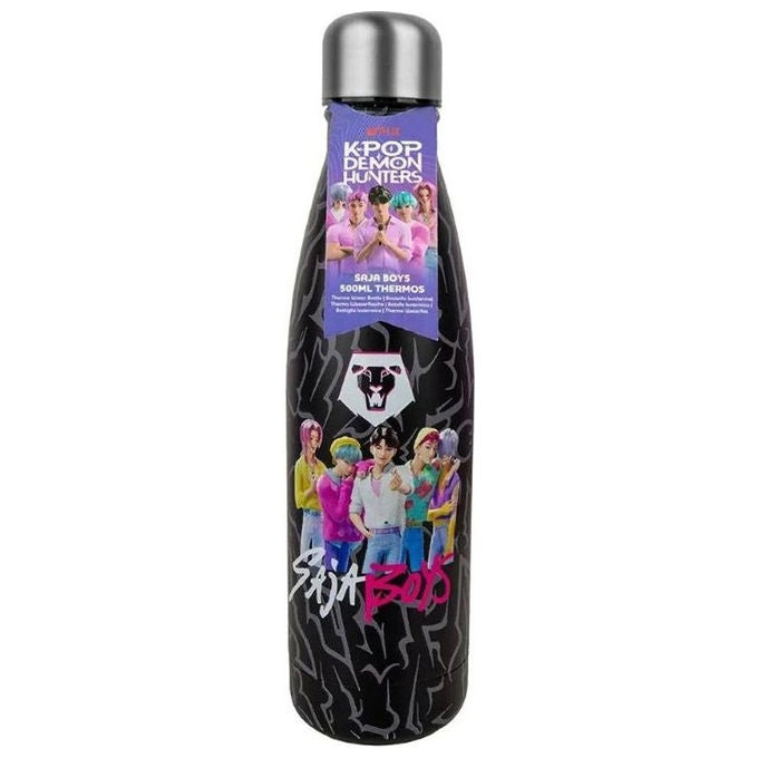 Cinereplicas borraccia termica Kpop Demon Hunters Saja Boys acciaio inossidabile 500 ml grafica ufficiale