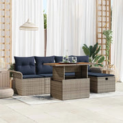 Set Divano da Giardino 6 pcs Grigio polyrattan 3361241