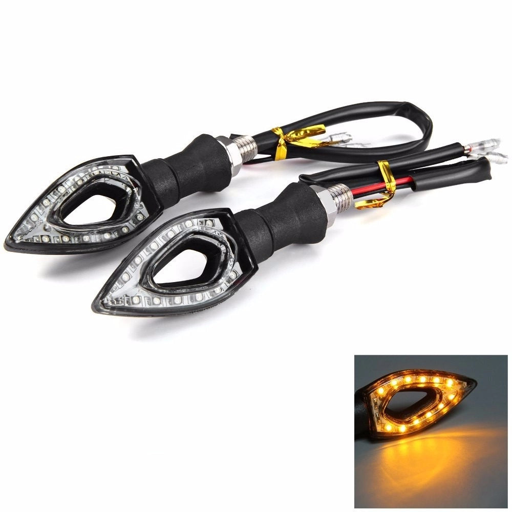 Trade Shop - Coppia Indicatore Di Direzione A 12 Led Forma Di Freccia Punta Per Moto Scooter -