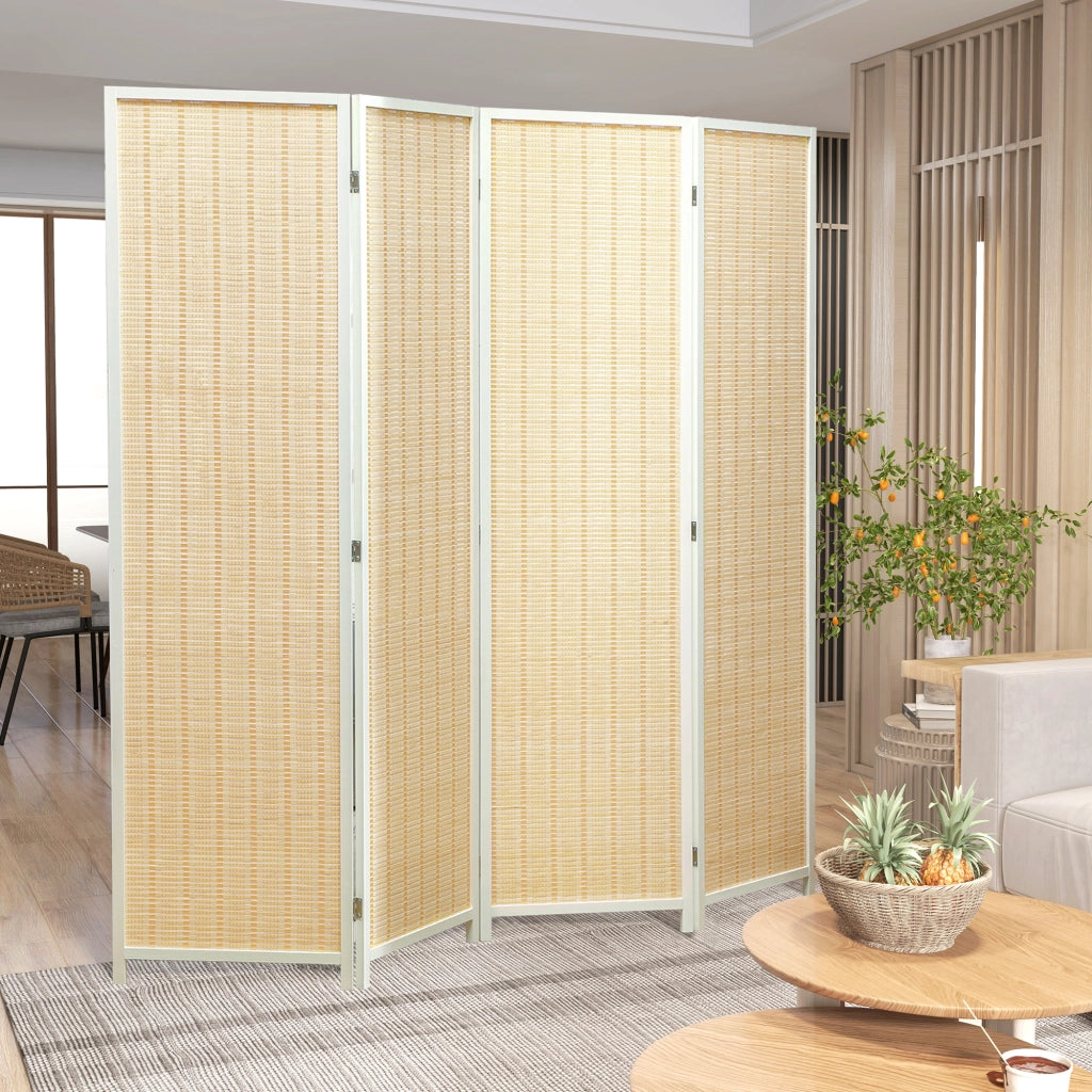 Paravento Separatore Ambienti ¨C Xylo ¨C 4 Pannelli Legno Naturale 180x180 cm